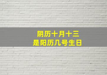 阴历十月十三是阳历几号生日