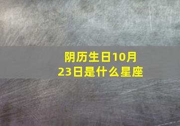 阴历生日10月23日是什么星座