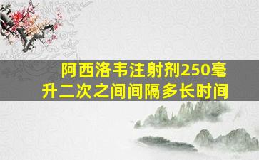 阿西洛韦注射剂250毫升二次之间间隔多长时间