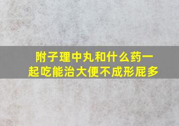 附子理中丸和什么药一起吃能治大便不成形屁多