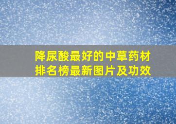 降尿酸最好的中草药材排名榜最新图片及功效