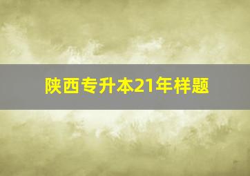 陕西专升本21年样题