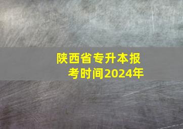 陕西省专升本报考时间2024年