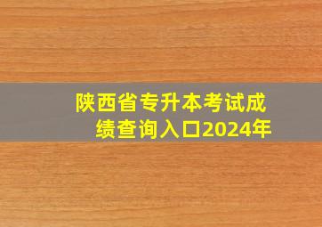 陕西省专升本考试成绩查询入口2024年