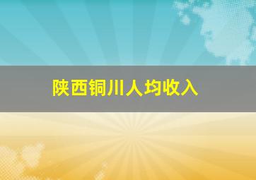 陕西铜川人均收入