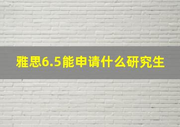 雅思6.5能申请什么研究生