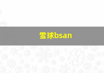 雪球bsan