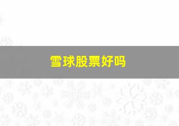 雪球股票好吗