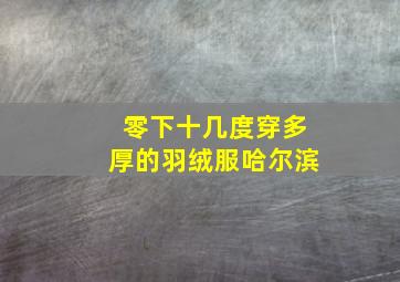 零下十几度穿多厚的羽绒服哈尔滨