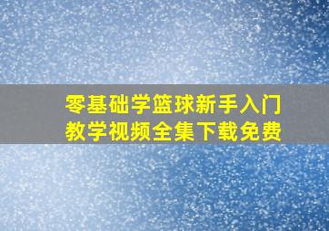 零基础学篮球新手入门教学视频全集下载免费