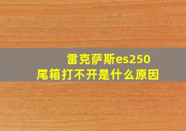 雷克萨斯es250尾箱打不开是什么原因