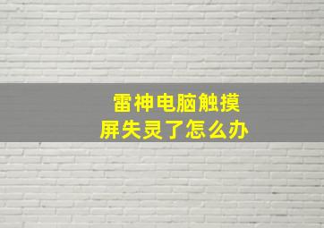 雷神电脑触摸屏失灵了怎么办