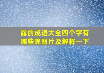 露的成语大全四个字有哪些呢图片及解释一下