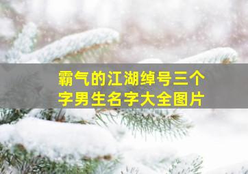 霸气的江湖绰号三个字男生名字大全图片