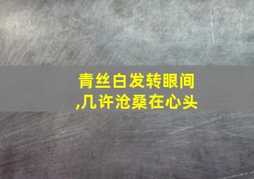 青丝白发转眼间,几许沧桑在心头