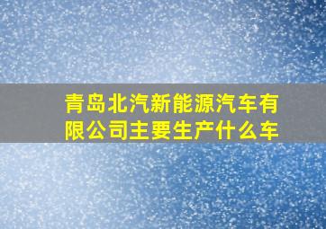 青岛北汽新能源汽车有限公司主要生产什么车