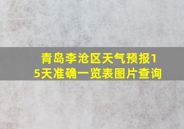 青岛李沧区天气预报15天准确一览表图片查询