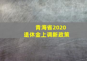 青海省2020退休金上调新政策