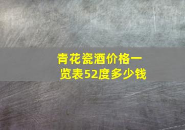 青花瓷酒价格一览表52度多少钱