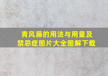 青风藤的用法与用量及禁忌症图片大全图解下载