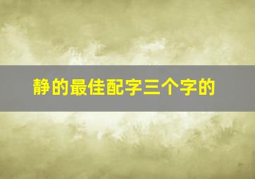 静的最佳配字三个字的