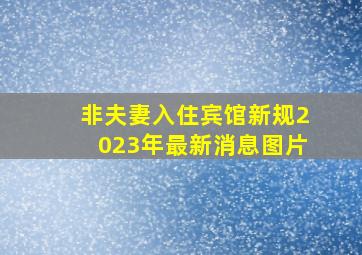 非夫妻入住宾馆新规2023年最新消息图片