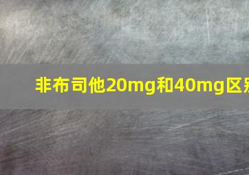 非布司他20mg和40mg区别