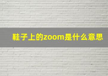 鞋子上的zoom是什么意思