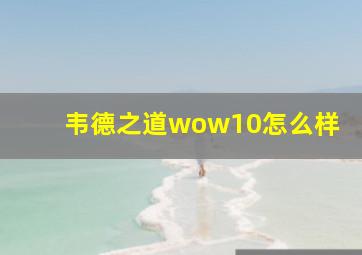 韦德之道wow10怎么样