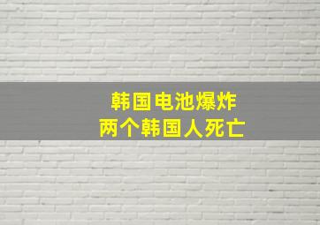 韩国电池爆炸两个韩国人死亡