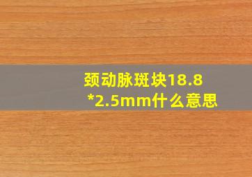 颈动脉斑块18.8*2.5mm什么意思