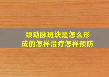 颈动脉斑块是怎么形成的怎样治疗怎样预防