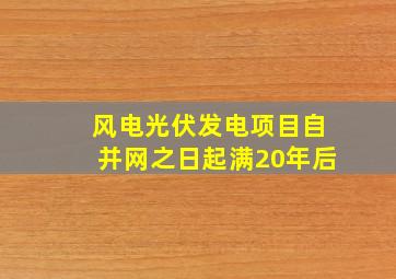 风电光伏发电项目自并网之日起满20年后