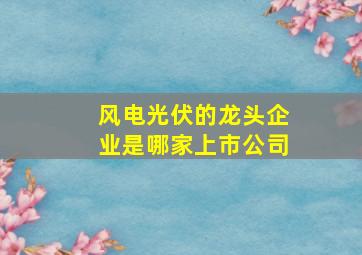 风电光伏的龙头企业是哪家上市公司