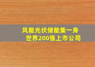 风能光伏储能集一身世界200强上市公司