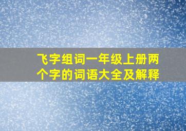 飞字组词一年级上册两个字的词语大全及解释