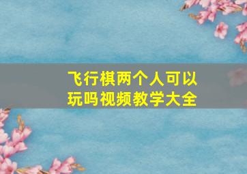 飞行棋两个人可以玩吗视频教学大全