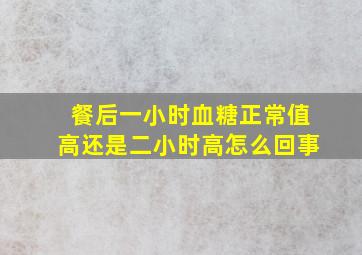 餐后一小时血糖正常值高还是二小时高怎么回事