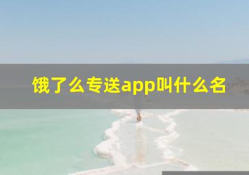 饿了么专送app叫什么名