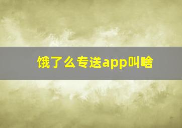 饿了么专送app叫啥