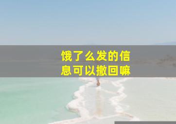 饿了么发的信息可以撤回嘛