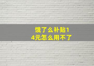 饿了么补贴14元怎么用不了