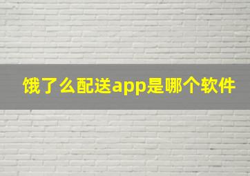 饿了么配送app是哪个软件