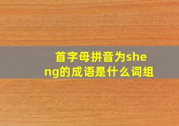 首字母拼音为sheng的成语是什么词组