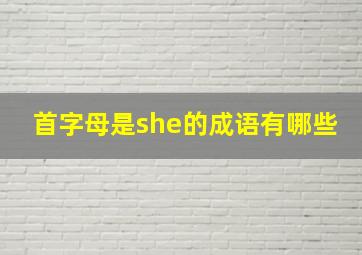 首字母是she的成语有哪些