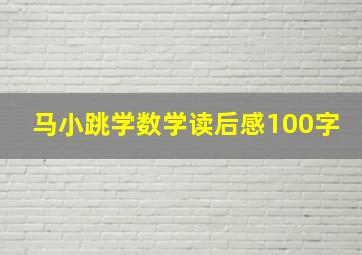 马小跳学数学读后感100字