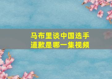 马布里谈中国选手道歉是哪一集视频