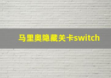 马里奥隐藏关卡switch