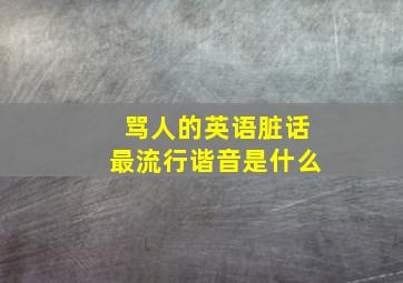 骂人的英语脏话最流行谐音是什么