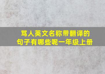 骂人英文名称带翻译的句子有哪些呢一年级上册